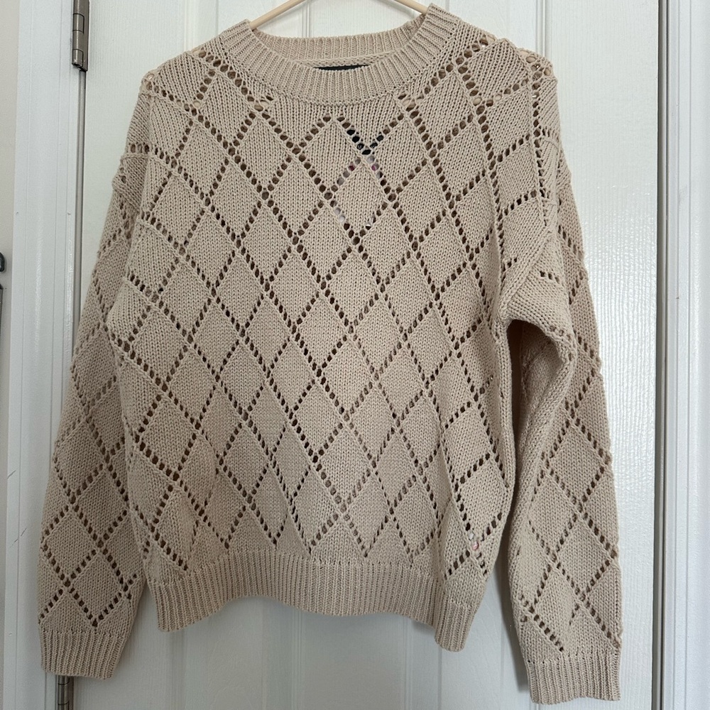 Primark Cream Diamond Knit Sweater